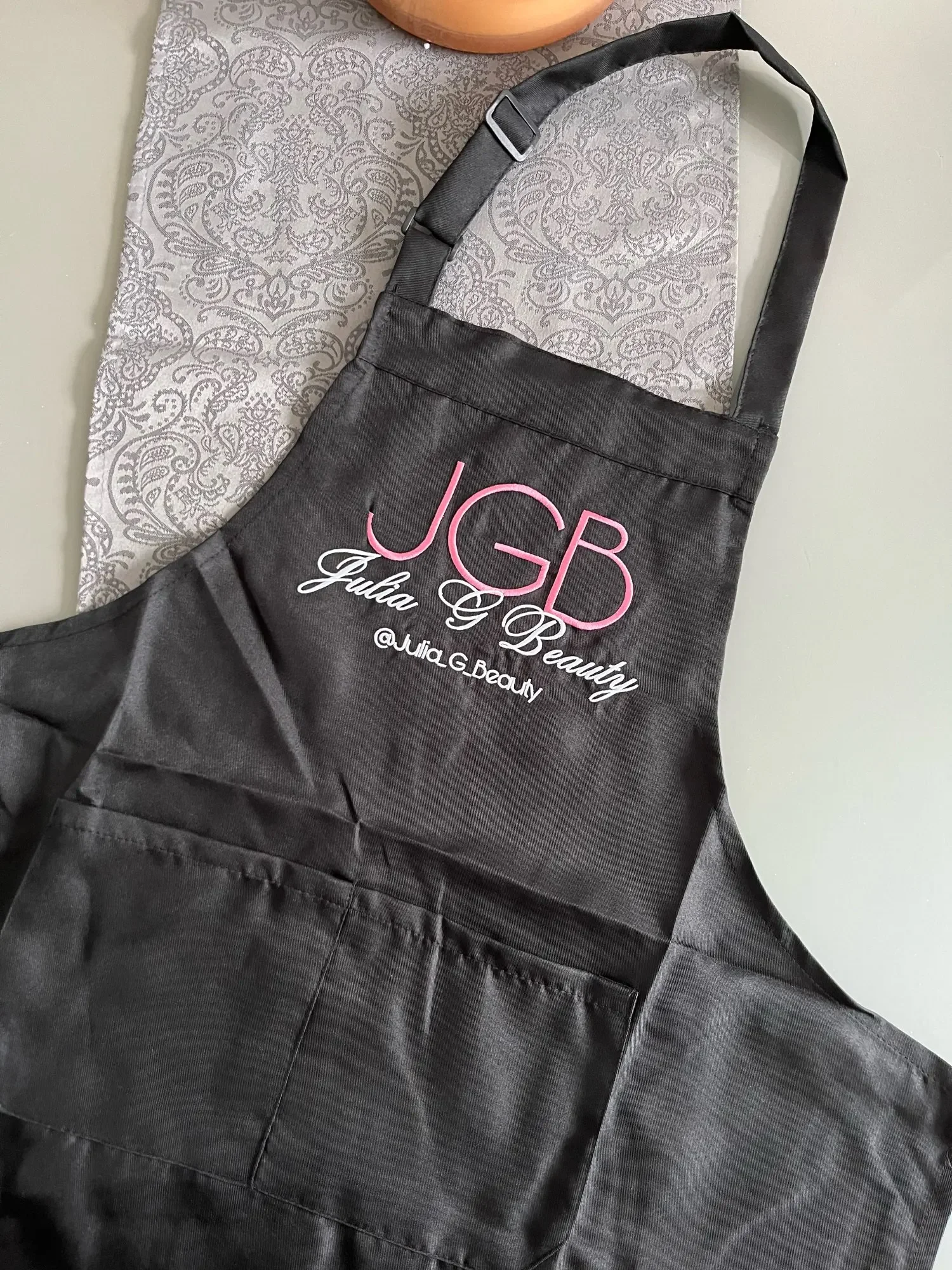 6PCS Benutzerdefinierte Stickerei Druck LOGO Restaurant Kellner Küche Chef Frau Mann Paare Schönheit Nagel Salon Reinigung Werkzeuge Halb Schürze – Detail 1