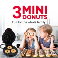 Electric Donut Machine Non-Stick Coated Kitchen Donut Maker Kid's Snacks Desserts Breakfast Mini 3 Donut Maker EU Plug 2