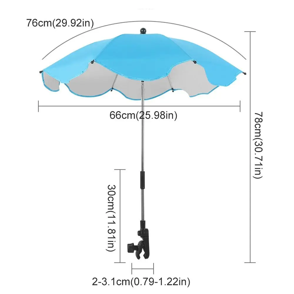 360° Baby Stroller Folding Umbrella Adjustable Sunshade Baby Pram Parasol Outdoor UV Sun Rain Protection Pushchair Canopy