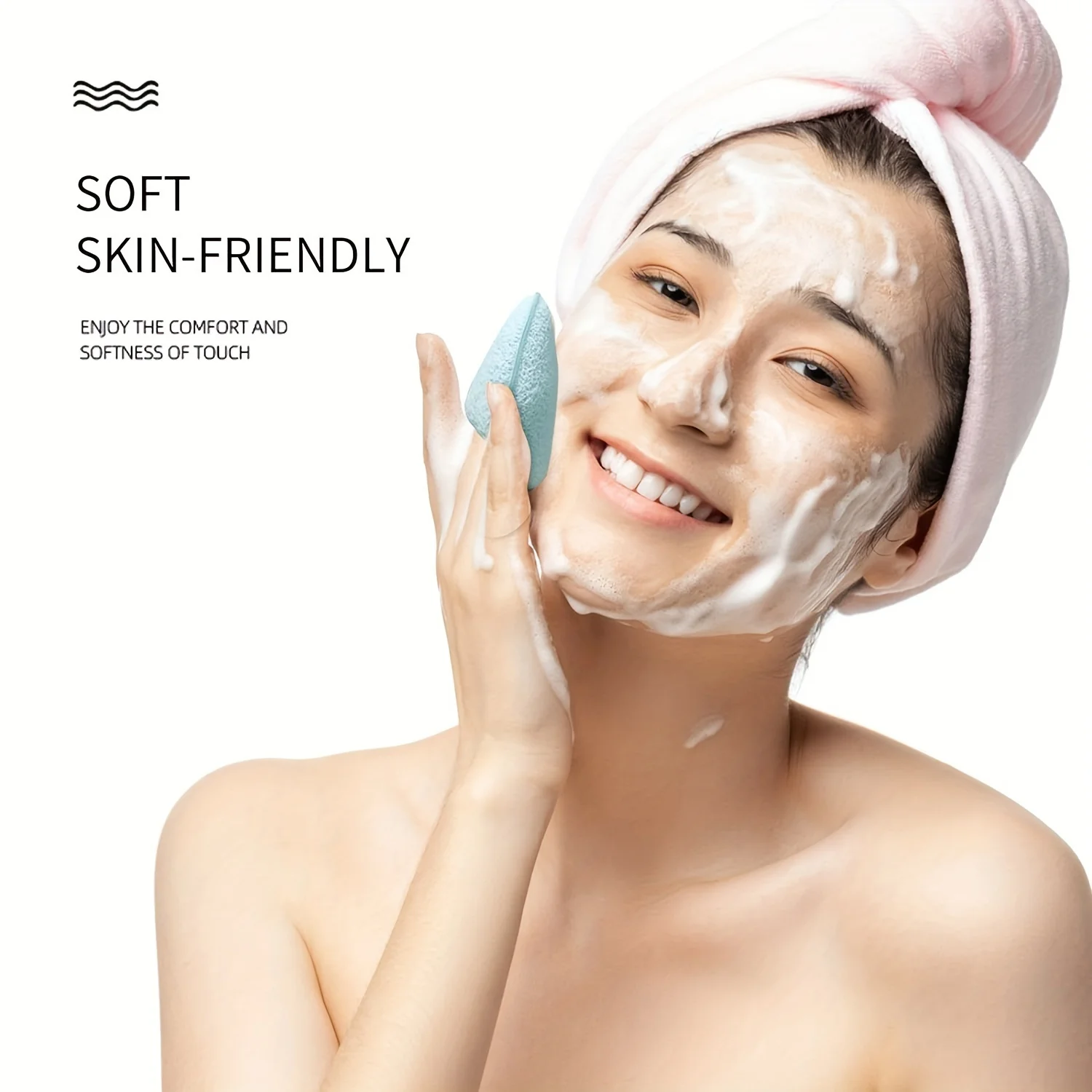 Description Picture 4 of item5 PCS Glove Style Facial Exfoliating Sponge For Deep Cleansing, Reusable, Suitable For Makeup Removal And Cleaning