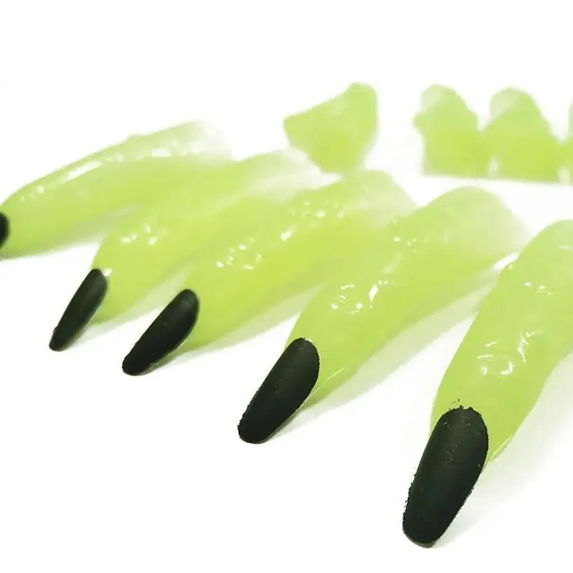 10Pcs/set Nail Luminous Fake Fingers Cover Halloween Cosplay Prop Party Decorations Toys