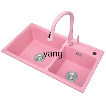 อ่างล้างจานครัวสีชมพู อ่างควอตซ์ อ่างหินแกรนิต อ่างล้างผักในครัวเรือน 2