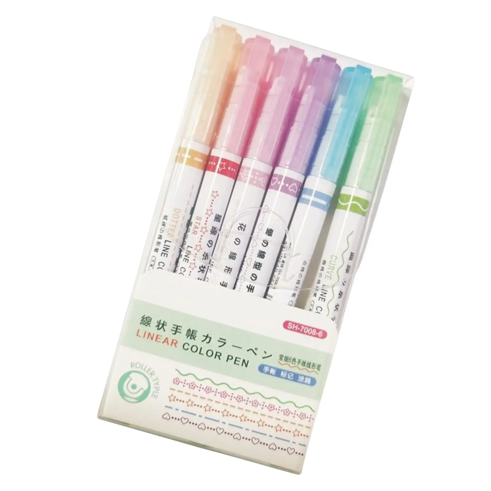 더블 팁 하이라이터 엔드 마커 펜 플래너, 사진 앨범, 사무용품, 6 개