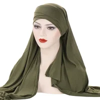 Milk Silk Muslim Cap Plain Islamic Scarf Head Wraps Headband Underscarf Turban Hats Malaysia Baotou Caps Instant Amira Hijabs