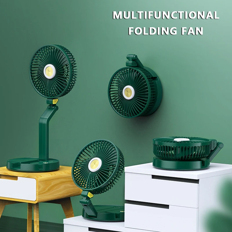 

Folding Hydrating Fans Wall-mounted LED Night Light Desktop Fan Wall-mounted Desktop Fan Usb Charging Telescopic Table Lamp Fan