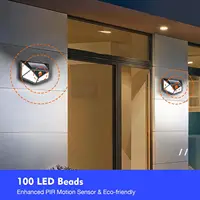 12Pack 100 LED applique solaire avec 3 Modes capteur de mouvement de sécurité lumières solaires extérieures étanches pour cour Garage pont jardin 5