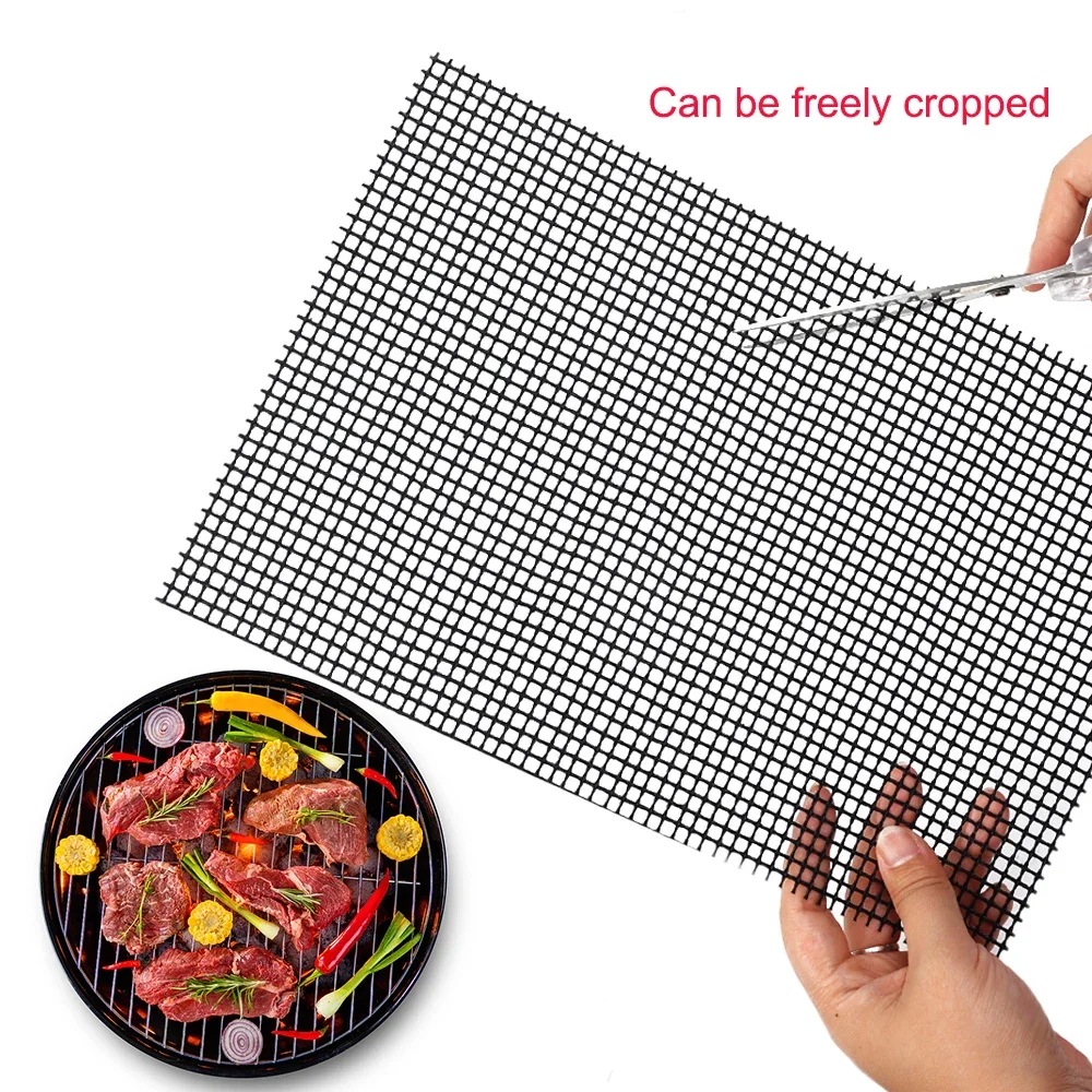 Premium Non-Stick Reusable BBQ Grill & Baking Mesh Pad - High Temperature Resistant, Easy-to-Clean Cooking Tool, 40x30cm