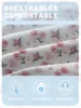 1 Simple modern Plant Flower printed matte Fitted Sheet, bedroom printed bed cover, bedding (excluding pillowcases) 5