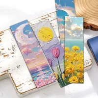 30PCS Beautiful Oil Painting Landscape Bookmarks Reading Club Reader Page Tags Library Office Page Tags Student Gifts