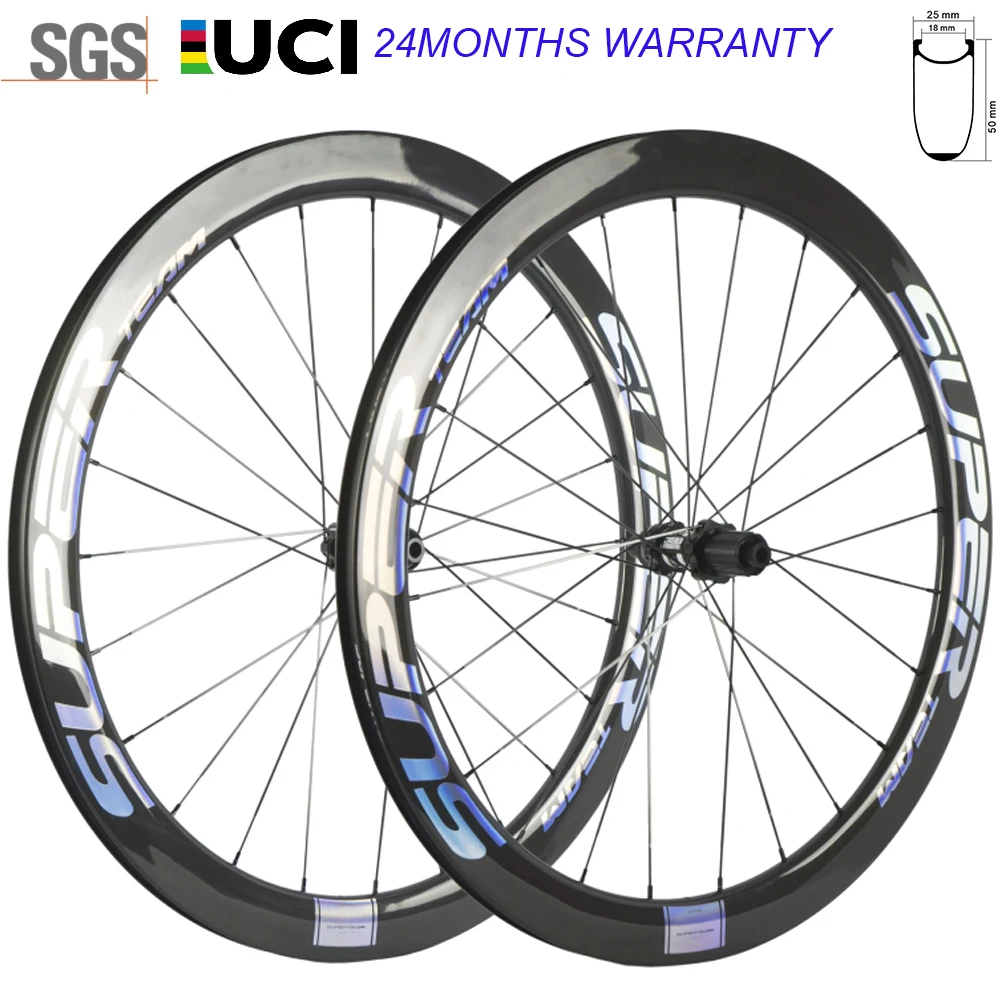 

SUPERTEAM Carbon Wheelset Clincher Road Bicycle Wheels Dt 350 High Performance Racing Wheel