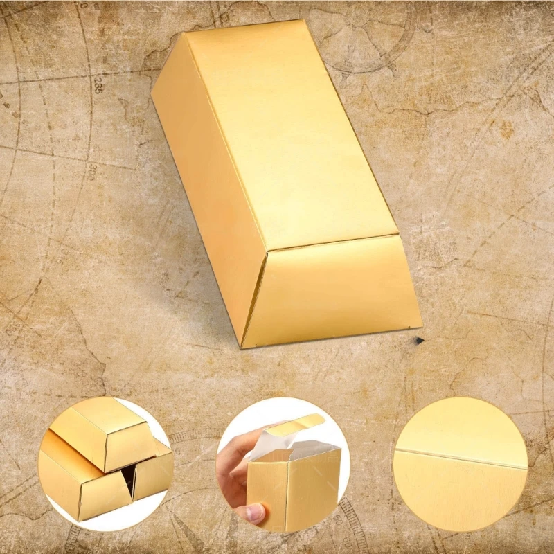 

24шт многофункциональная коробка конфет с золотыми слитками в форме золотого кирпича для хранения подарков