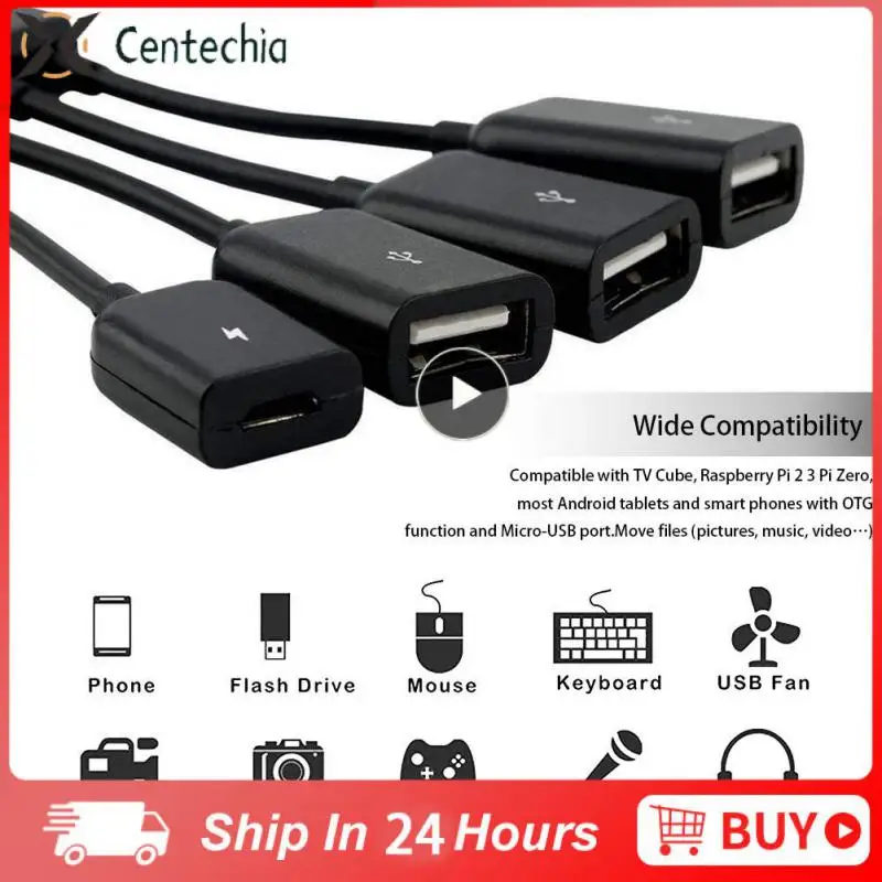 

4 порта Micro USB 2,0 HUB 4-в-1 OTG Hub кабель адаптера питания для Android телефона планшета ПК