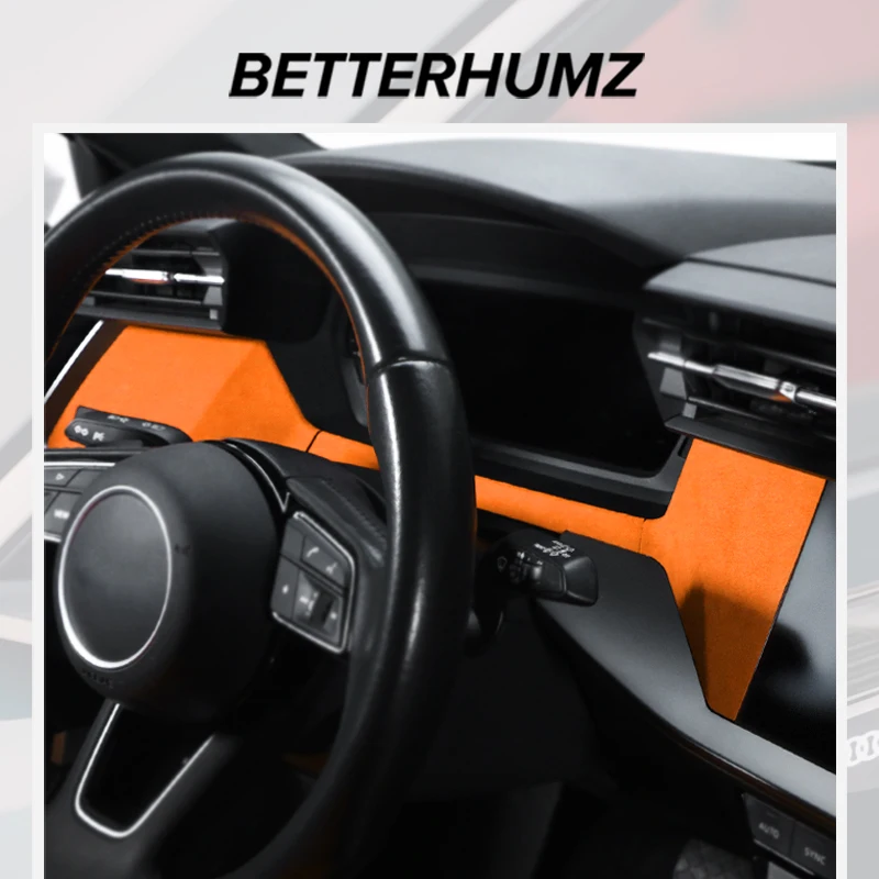For Audi A3 8Y S3 2021-2025 Made of Alcantara Car Center Console Dashboard Panel Instrument Strip Trim Stickers Auto Accessories