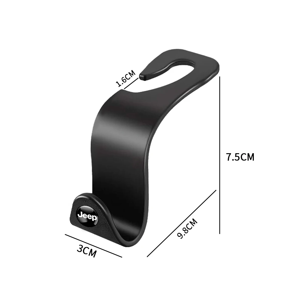 2Pcs Portable Car Seat Back Hooks Accessories For Jeep Renegade Grand Cherokee Wrangler JK Gladiator Compass Patriot Liberty