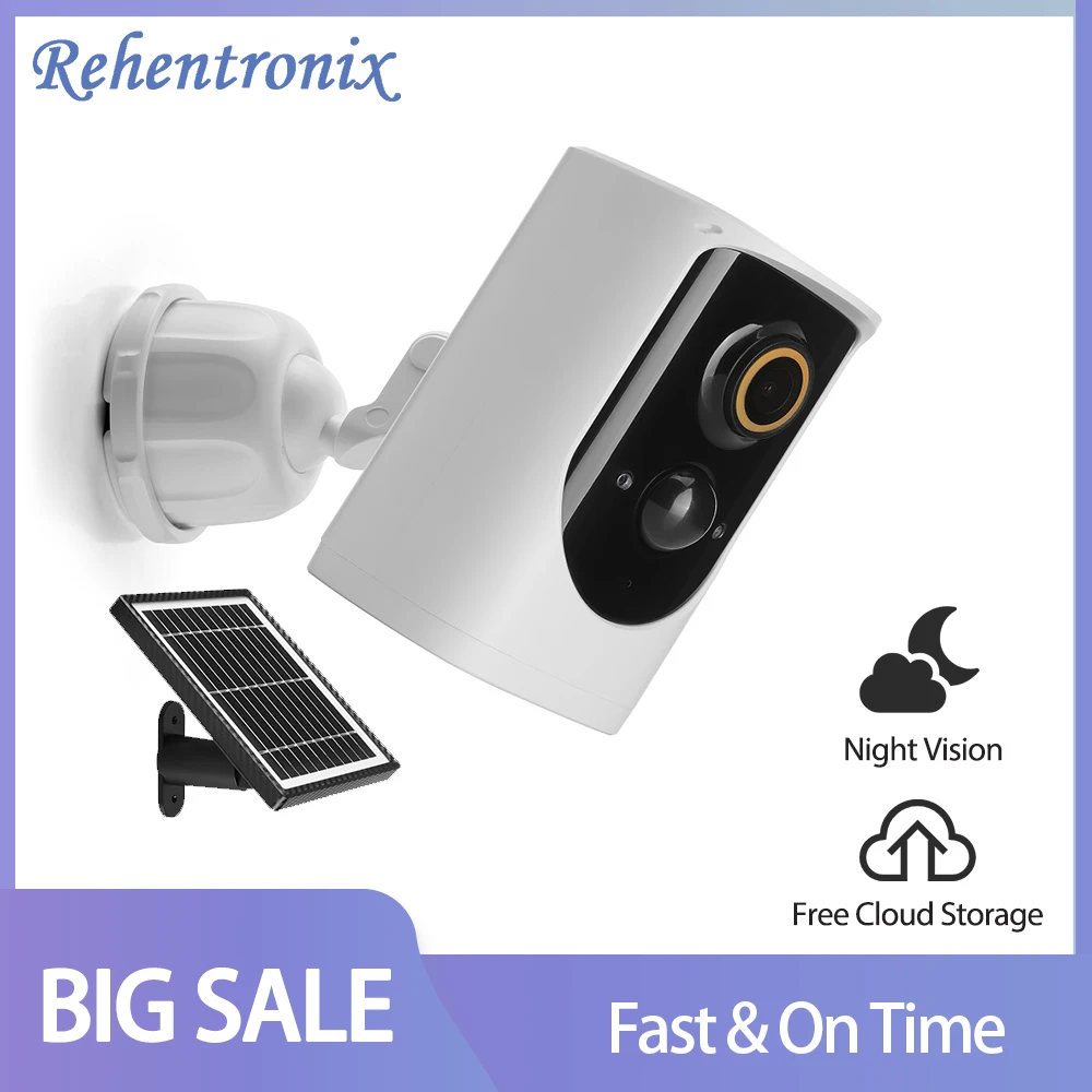 Free Cloud Service WiFi Camera Wireless Solar Battery IP Outdoor 1080P HD Home Video Surveillance Security |