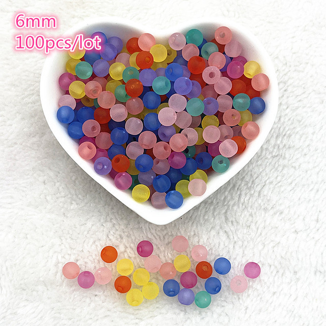 6mm--10mm Color Mixing Round Charms Acrylic Beads Loose Spacer Beads for Jewelry Makeing DIY Handmade Bracelet Accessories