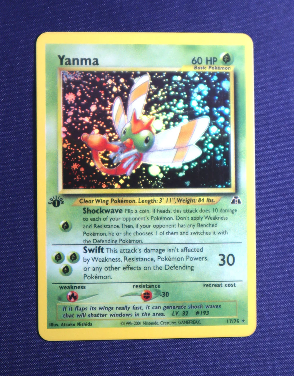 1995-2000 Holographic Zapdos Authentic Nintendo Pokemon Card Base Set 2  Symbol