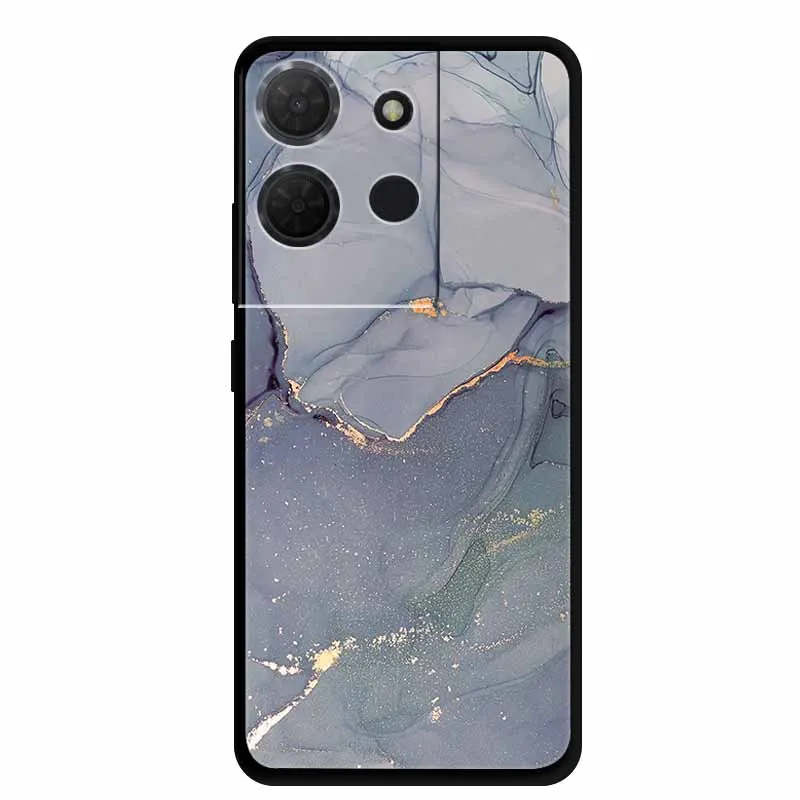 Stylish Black Marble Silicone Phone Cover - Fashionable and Protective TPU Shell