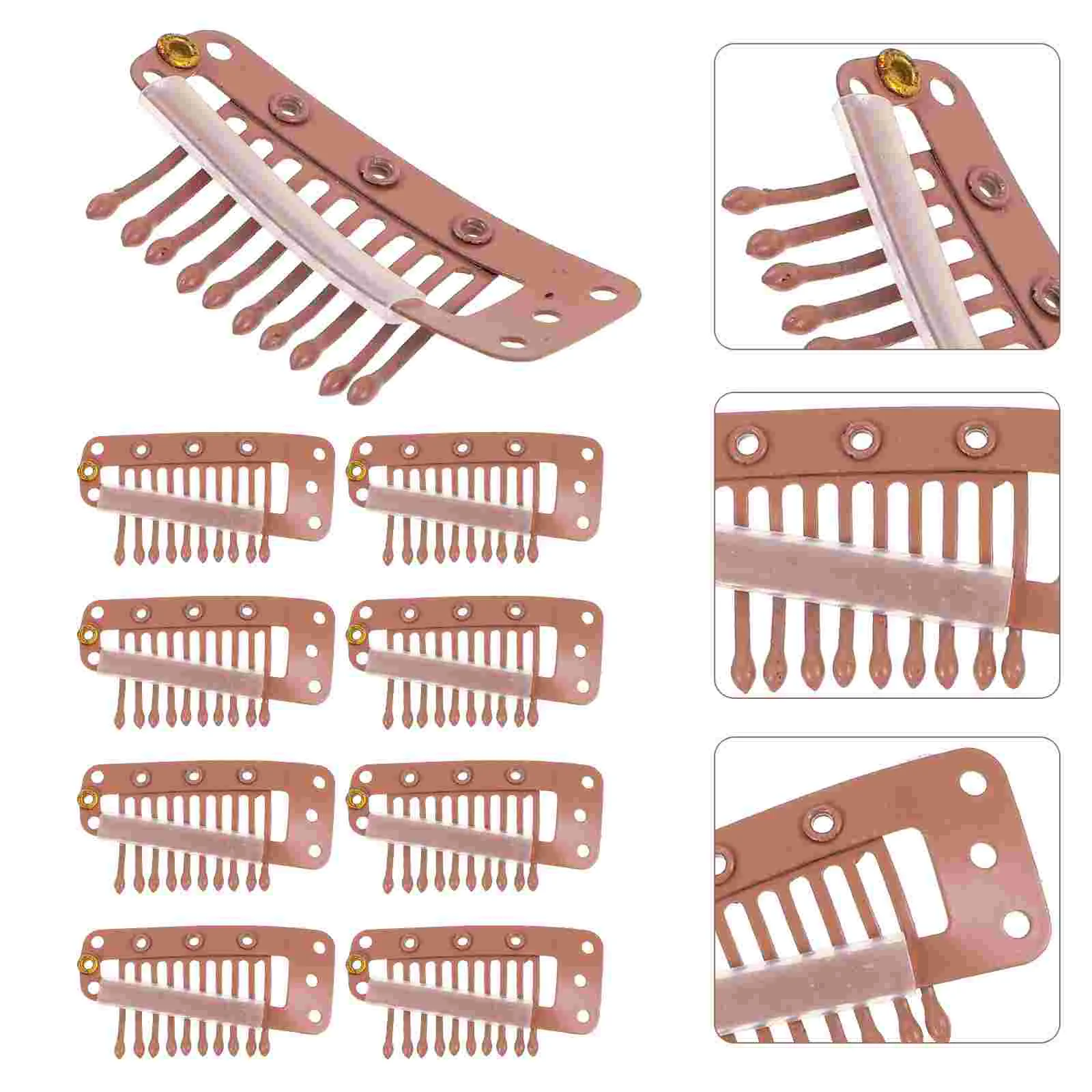 

30pcs Clips Comb Snap Clips Metal Clips Wigs Fixing Accessories Women Pin