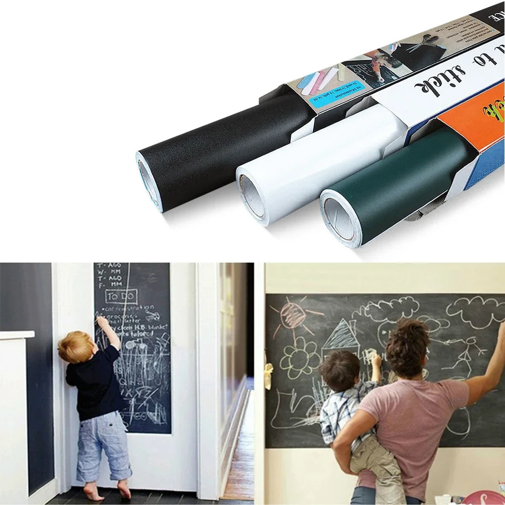 

45*200cm Children's Graffiti CPP Blackboard Stickers Waterproof Erasable Teaching Blackboard Self-adhesive Wall Stickers