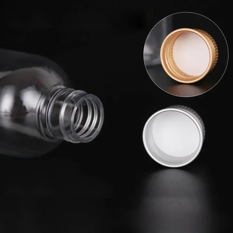 5PCS 5ml-500ml Empty Clear Plastic Bottles with Aluminum Screw Cap For Essential oils Lotion Creams