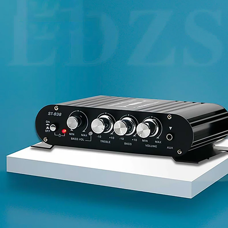 A73E-ST-838 Hifi 2.1 채널 전력 증폭기 80Wx2 스테레오베이스 사운드 앰프(서브우퍼 출력 포함) 홈 오디오 앰프