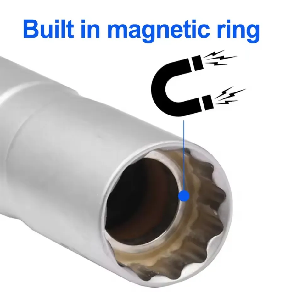 Spark Plug Socket Wrench Adapter 14mm 16mm Install Replace Repair Kit Swivel Torque Magnetic Remove Removal Gap Tool Car AUTO