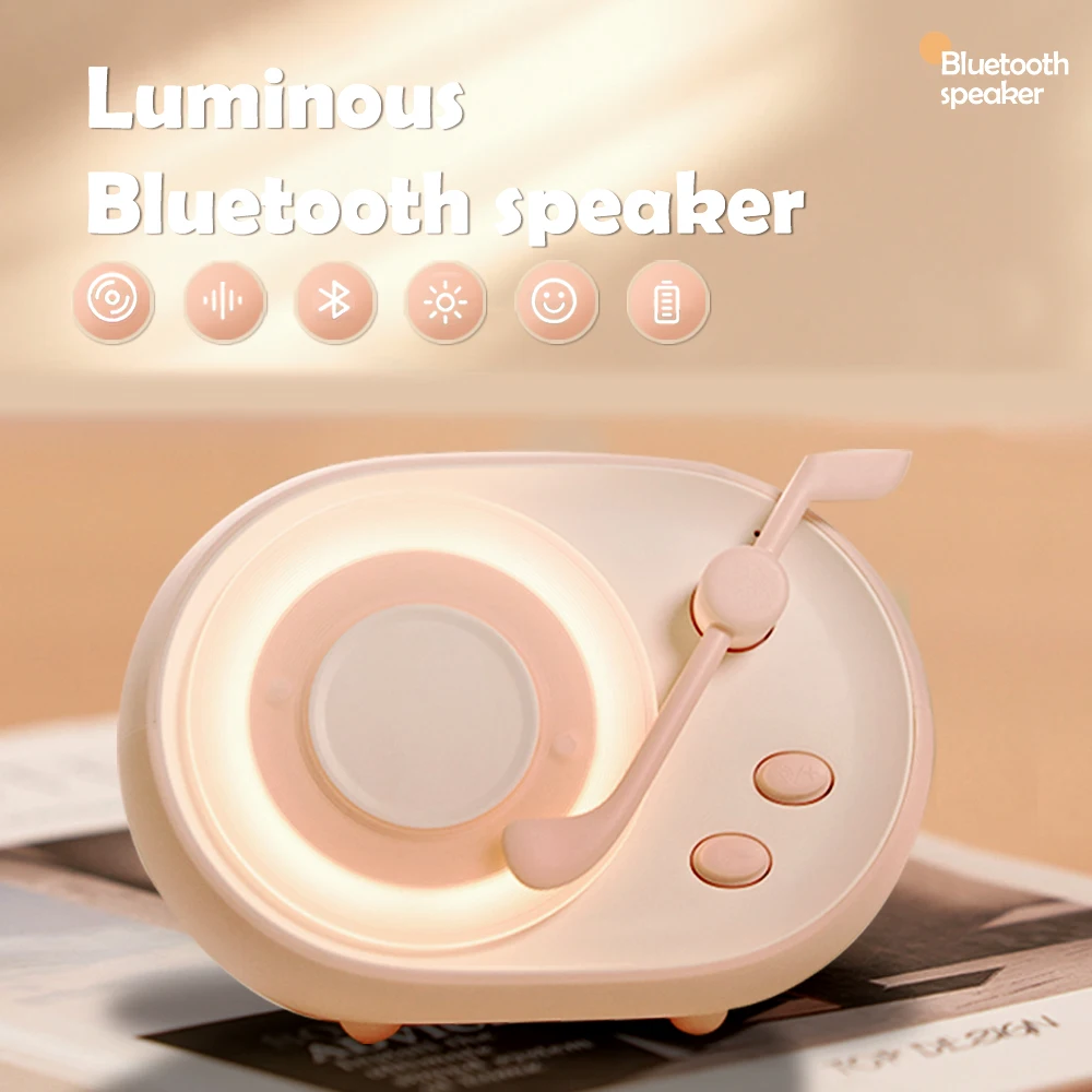 Retro Wireless Bluetooth Speaker Portable Sleep Night Light Vintage Music Player USB Charging Home Office Decor Atmosphere Light