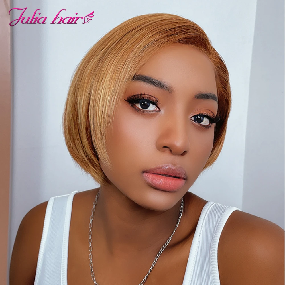 Julia Hair Short Golden Blonde Highlights Inverted Bob Wigs Brazilian  Straight Lace Front Wig Human Hair Asymmetrical Bob Wig - Lace Wigs -  AliExpress