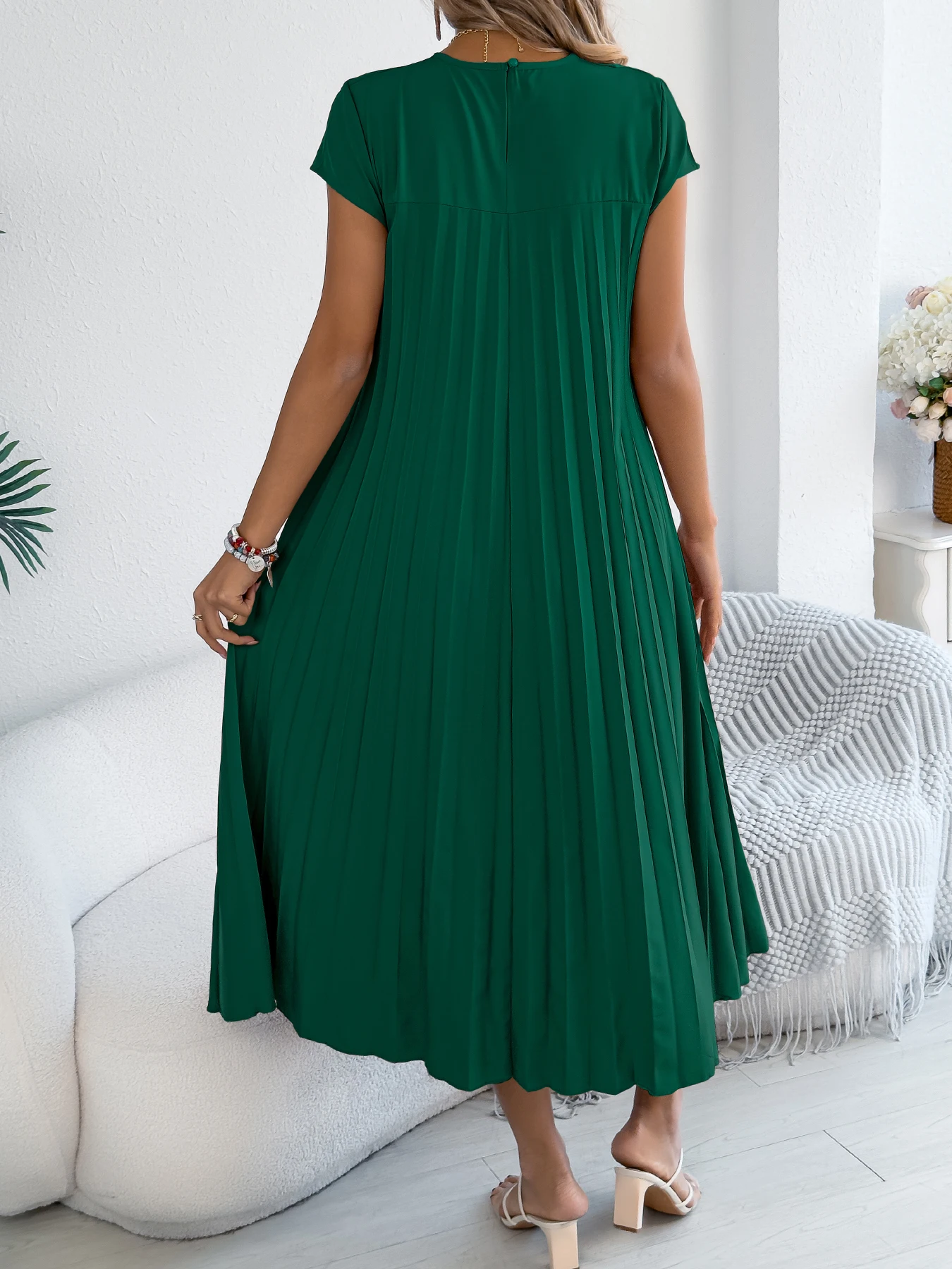Women Solid Color Maxi Dress Spring Summer
