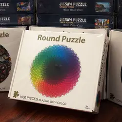 Round 1000 - Piece Planet Series Puzzle for Adults - Stress - Reducing Famous Landscape Art (Rainbow Color)