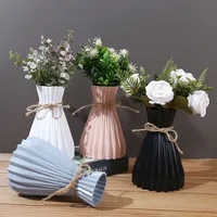 Plastic Flower Vase Cannot Hold Water Dry Flower Bottle Home Decor Modern Flowerpot Waist Cinching Room Decoration Floreros 1