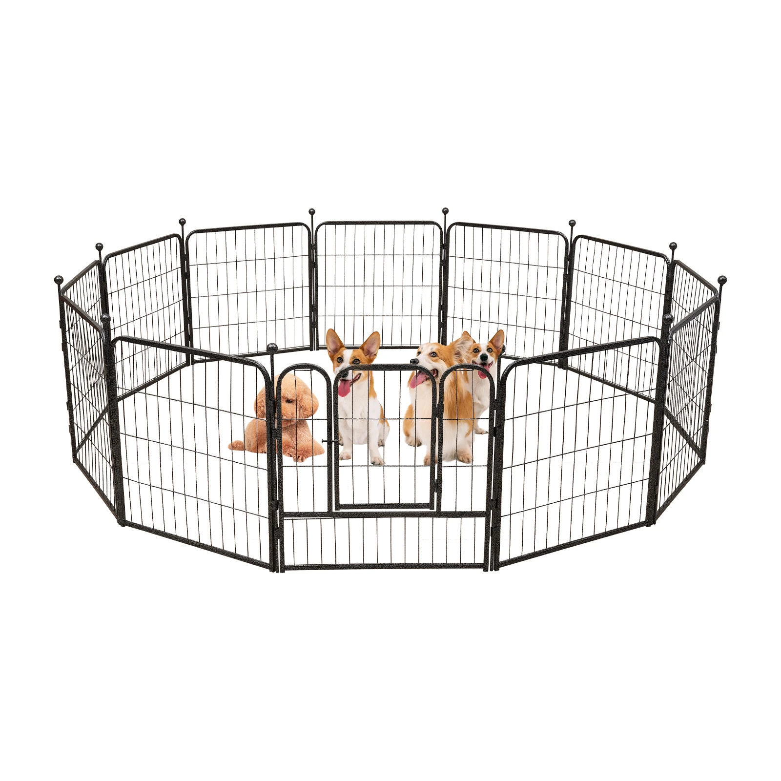Detachable Cat/Dog Playpen with 12 Panels and Door, Portable, Easy to Install for Indoor or Outdoor Use