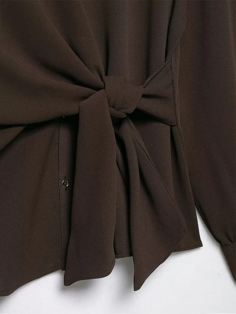 New Women's Shirt Pants Set Simple Lapel Long Sleeve Fit Blouse Wide Leg Trousers Women Elegant Office Fashion Autumn Outfits