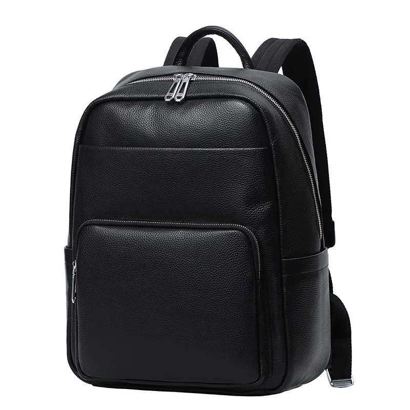 YIFANGZH  Backpack Men, Genuine Cowhide Ruckpack  Laptop 15.6 inch  School Daypack Travel Business Shoulder Bags