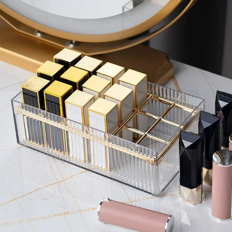 18-grids Luxury Lipstick Storage Box Transparent Portable Makeup Holder Plastic High-capacity Cosmetics Case Desktop Organizer 6