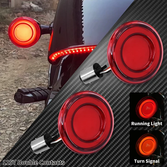 Clignotant De Moto Orange Led 1156, Voyant Lumineux, Pour Harley Touring  Sportster Xl Dyna Softail Fat Boy - Moto Signal Lampe - AliExpress