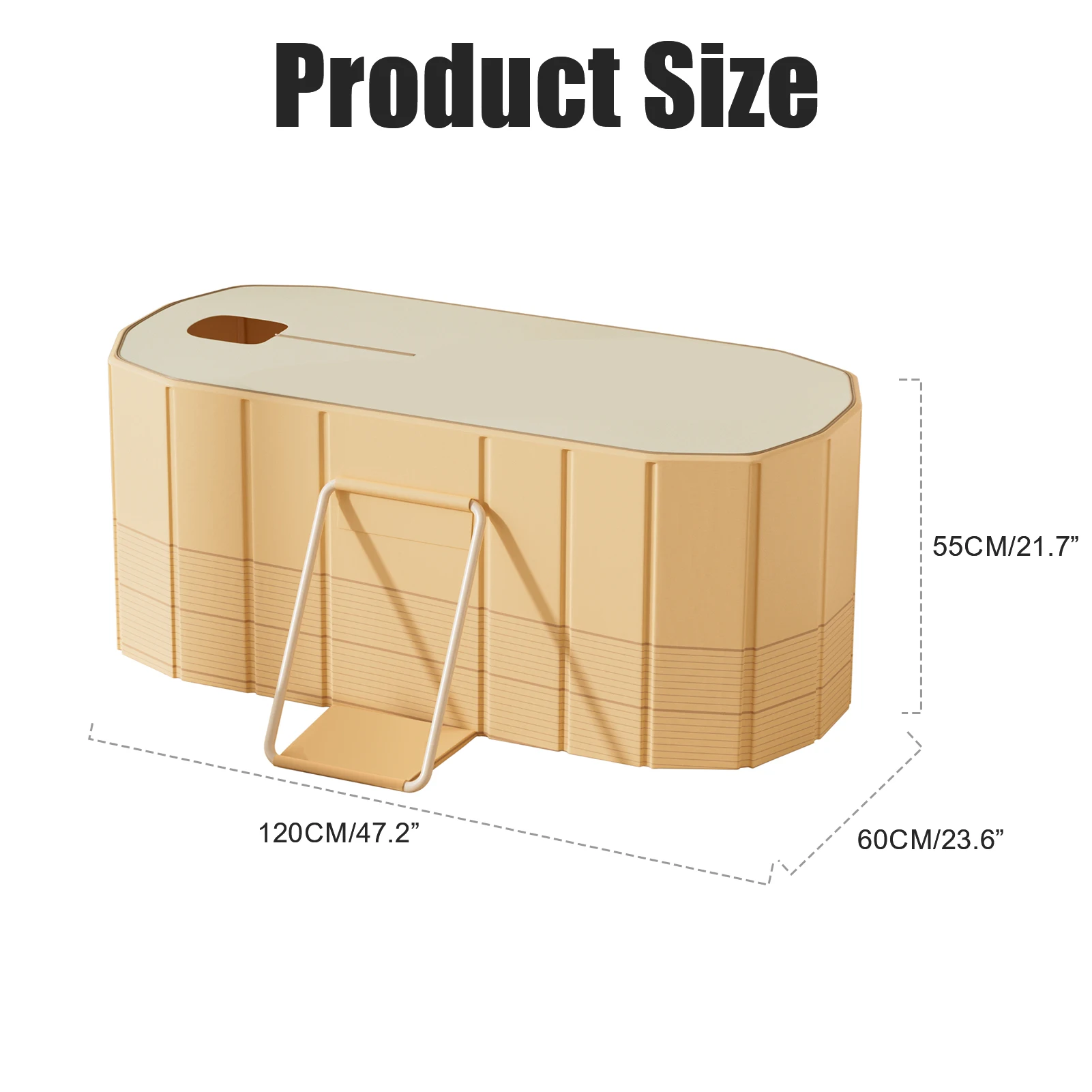 120CM Portable Folding Bathtub 5 Layers Thickened Bathroom Soaking Tub for Kids Adults Hot Ice Bath SPA Tub for Shower Stall