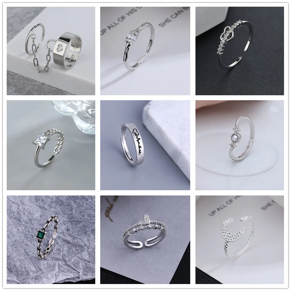 2022 Korea Cubic Zircon Lock Heart Heartbeat Ring For Girl Women Silver Color Crystal Stone Banquet Jewelry Gifts Daily Wear |