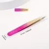 Gradient eyebrow tweezers, 1 stainless steel oblique precision eyebrow clip multifunctional plucking beard tweezers eye tool. 4