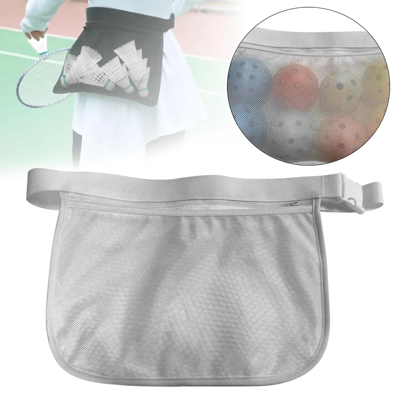 Tennis Ball Holder Waist Pouch Bag Carrier for Pickleball Exercise Badminton