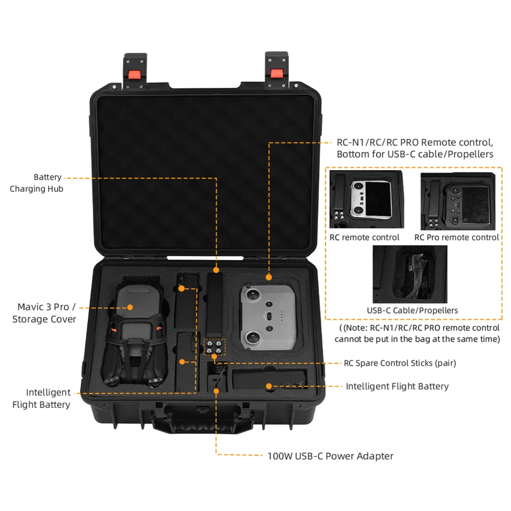 Carrying Case For DJI Mavic 3 Pro Portable Suitcase Hard Case Explosion-proof Carrying Box For DJI Mavic 3 Organizer Accessories