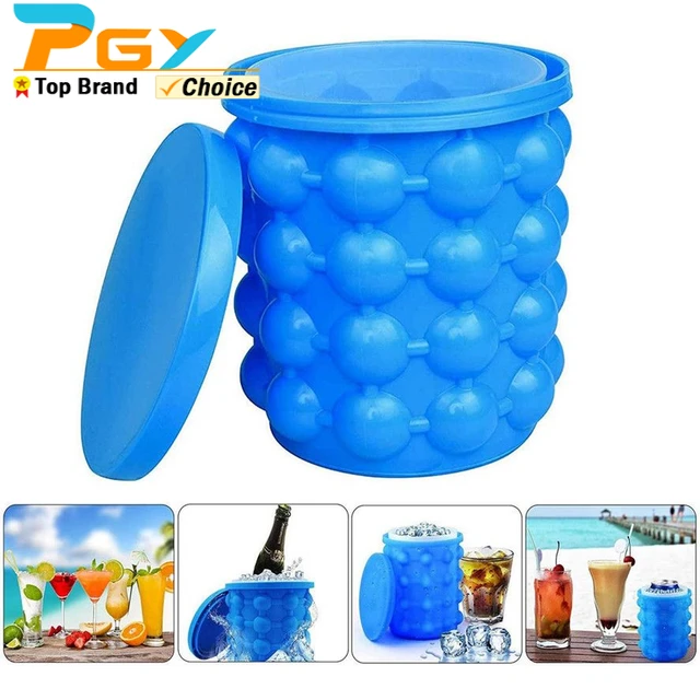 Large Ice Cube Maker Genie Silicone Wine Ice Bucket Big Ice Cube Tray Mold  Cup