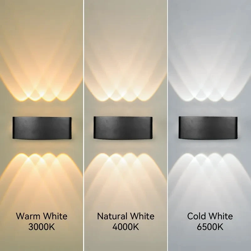 Sleek Black Modern LED Wall Lamp for Indoor & Outdoor Spaces