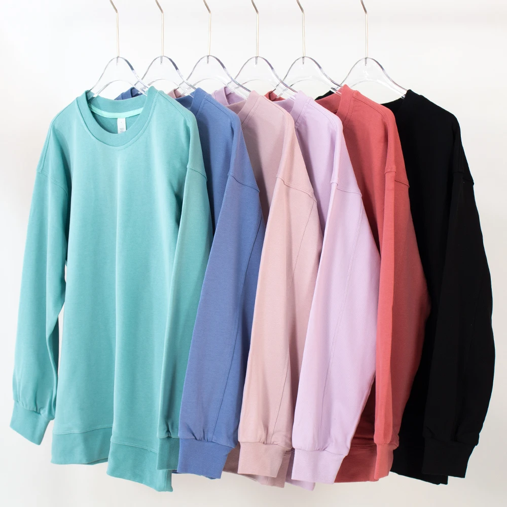 Yoga suit slimming round neck camping outdoor autumn women's casual loose sweatshirt sports round neck long sleeved large size
