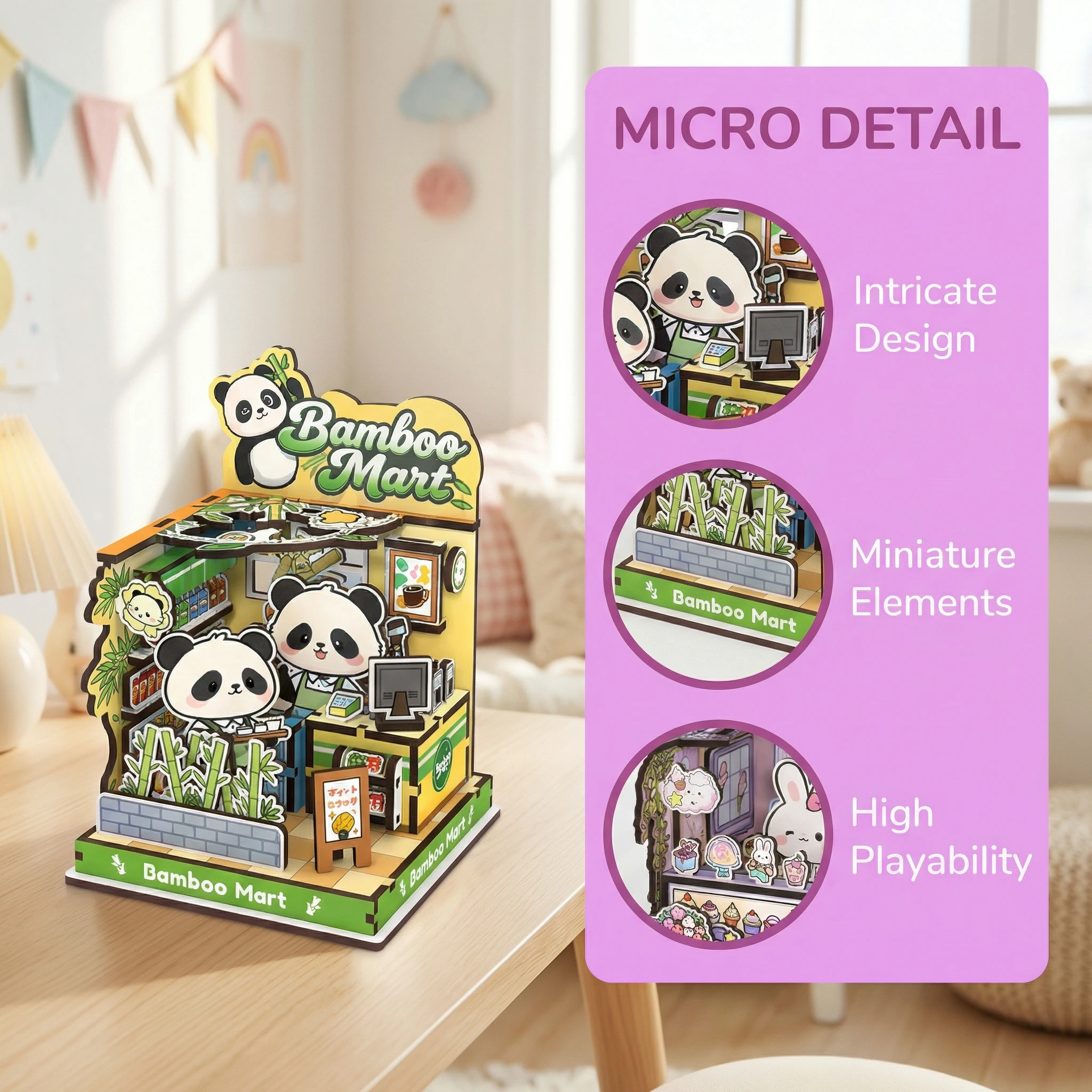 어린이 인형 집 DIY 미니어처 나무 인형 집 미니 모델 조립 퍼즐 3D 나무 공예 가족 장식 장난감