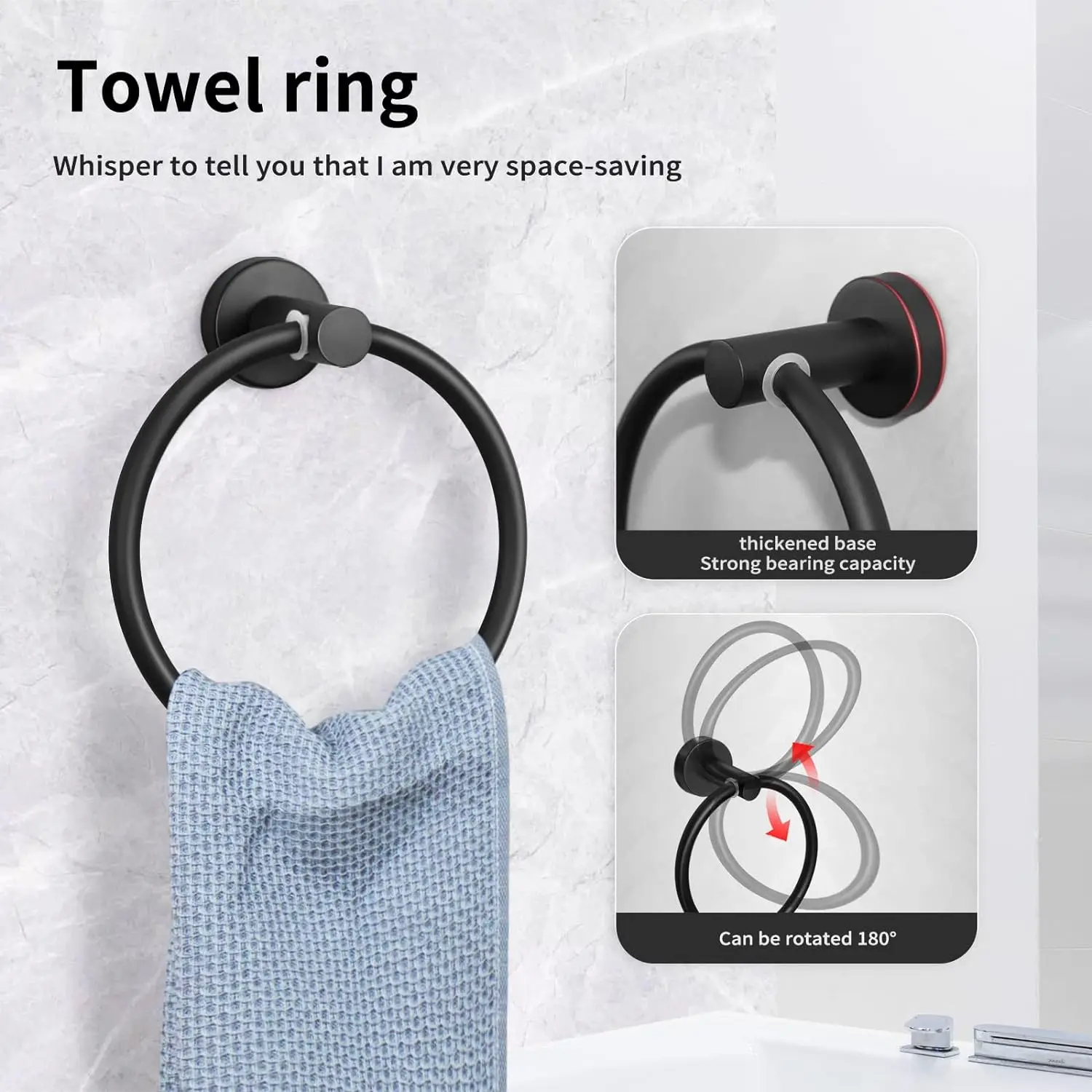 Bathroom Towel Holder Bathroom Towel Ring 5/7pcs Hardware Set