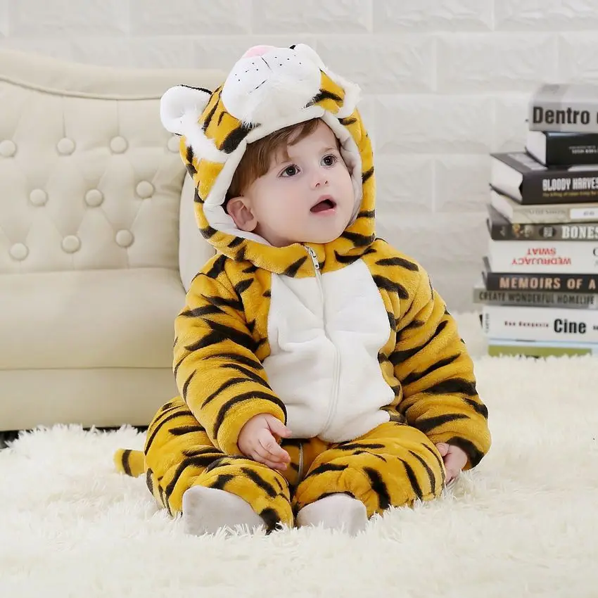 Newborn Kids Stitch Pajamas New Winter Blanket Baby Thick Flannel Hooded Jumpsuits Clothes Toddler Infant Animal Rompers Pajamas