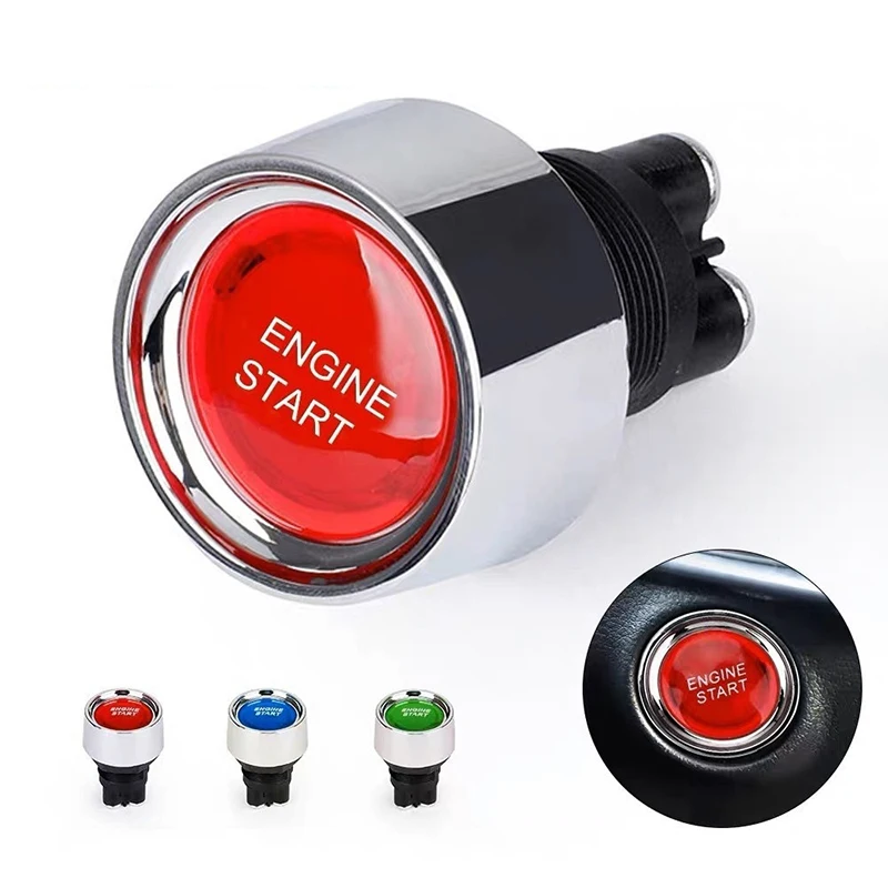 SPST 순간 키리스 푸시 단추 스타터 스위치 ON OFF, 마린 RV 자동차 엔진 시동 점화 스위치, 1PC, 12V 50A, 3 핀