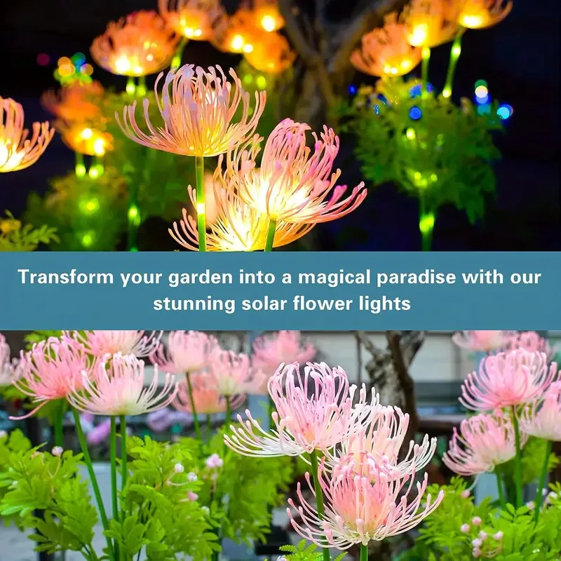 Outdoor Solar Lamp Simulated Eternal Flower Snow Lotus LED Lawn Lamp Garden Summer Camping Party Landscape Lighting Decoration